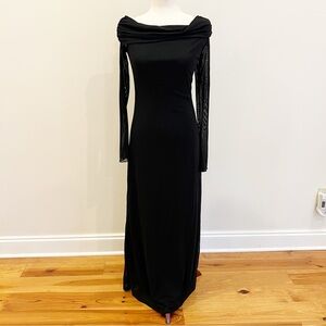 Unbranded Whimsigoth Dress Womens Medium Black Mesh Maxi Witchy Grunge Lined